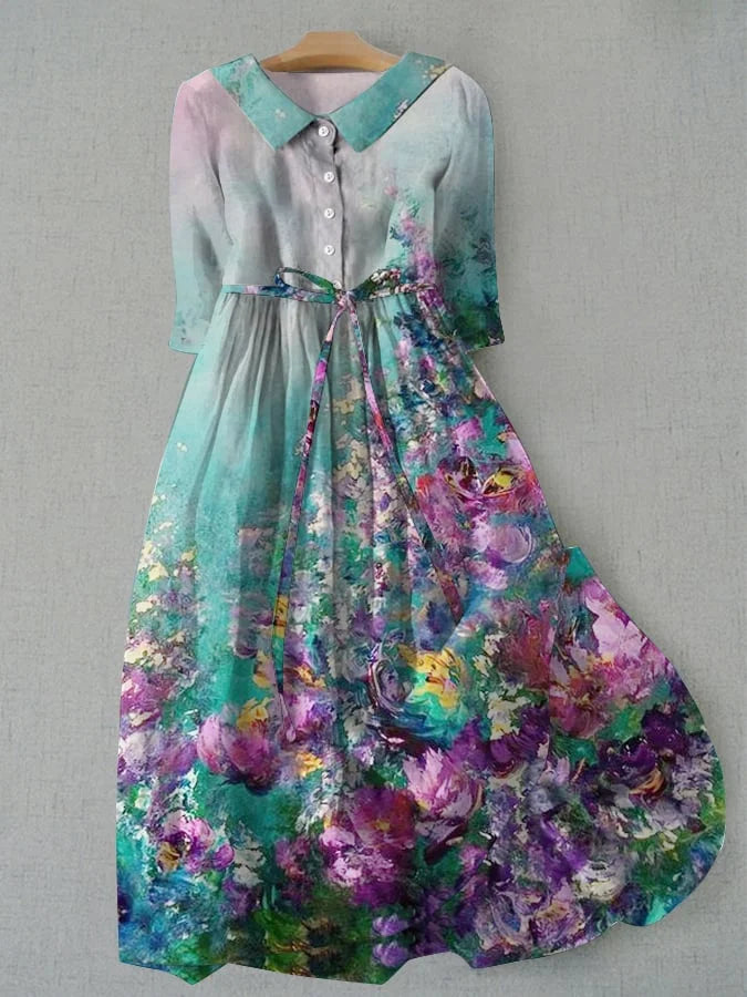 Amelia® - Floral Dress with Waist Ties