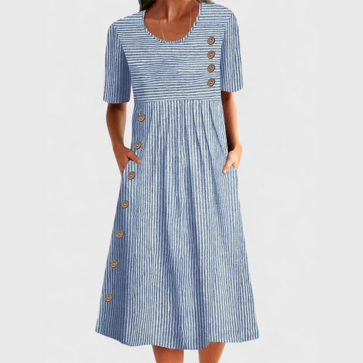 Adele™ - Striped Midi Dress