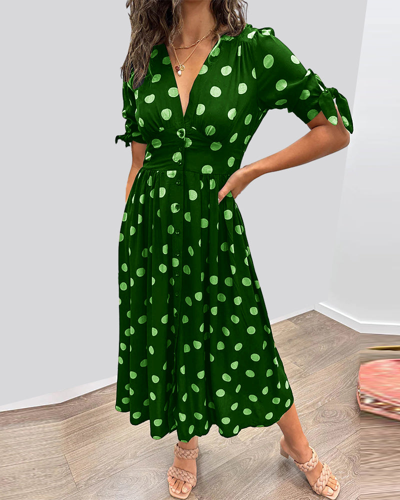 Hannah™ | Elegant Polka Dot Dress