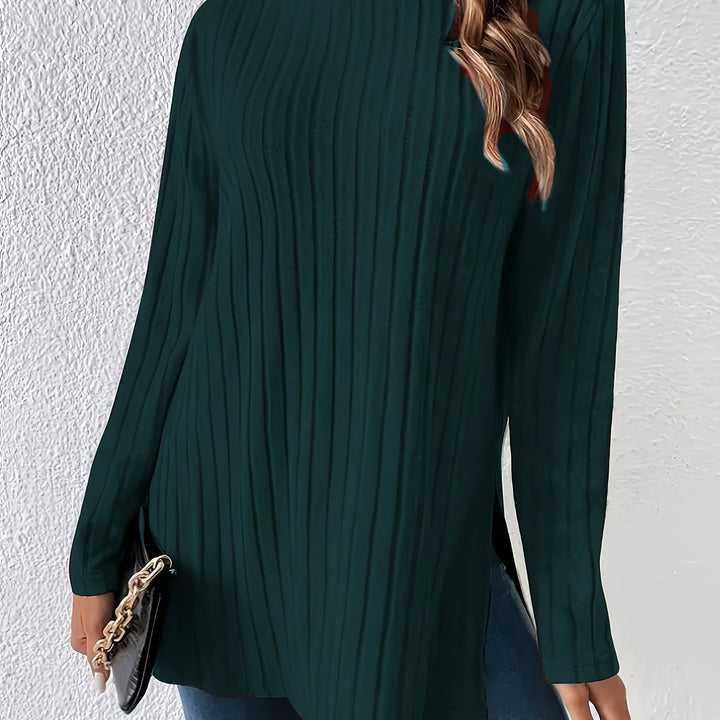 Charlotte - Crew Neck Ribbed T-Shirt