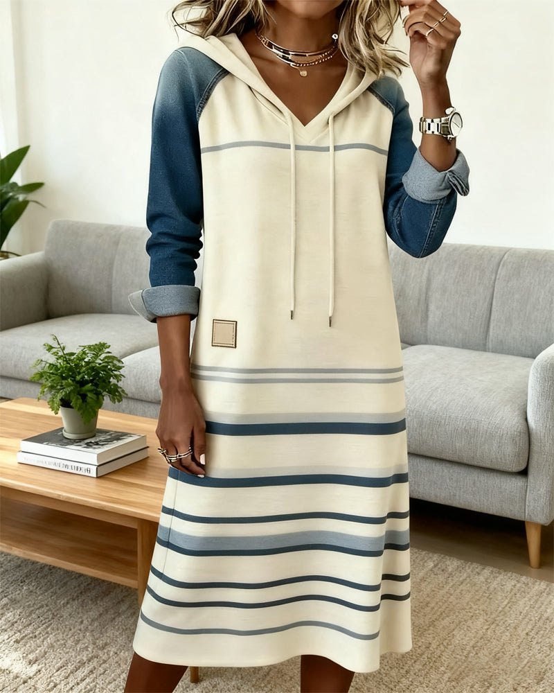 Zoe | Striped Hooded Dress