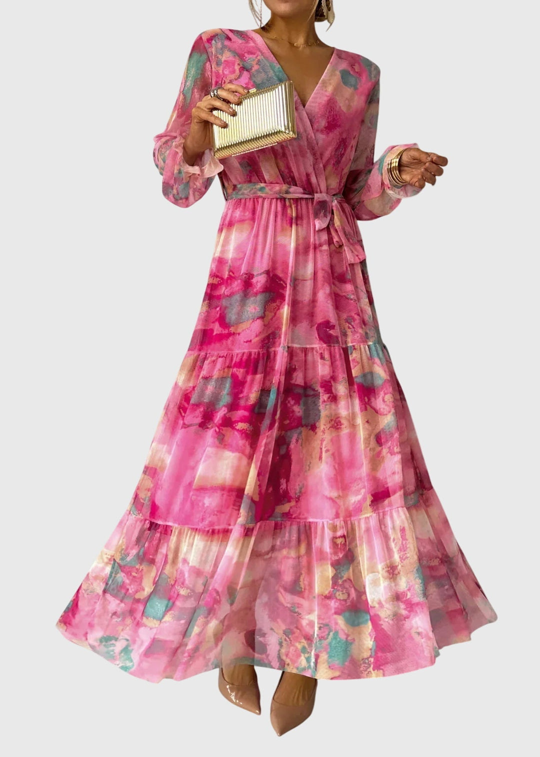 Emma - Floral Print Wrap Maxi Dress