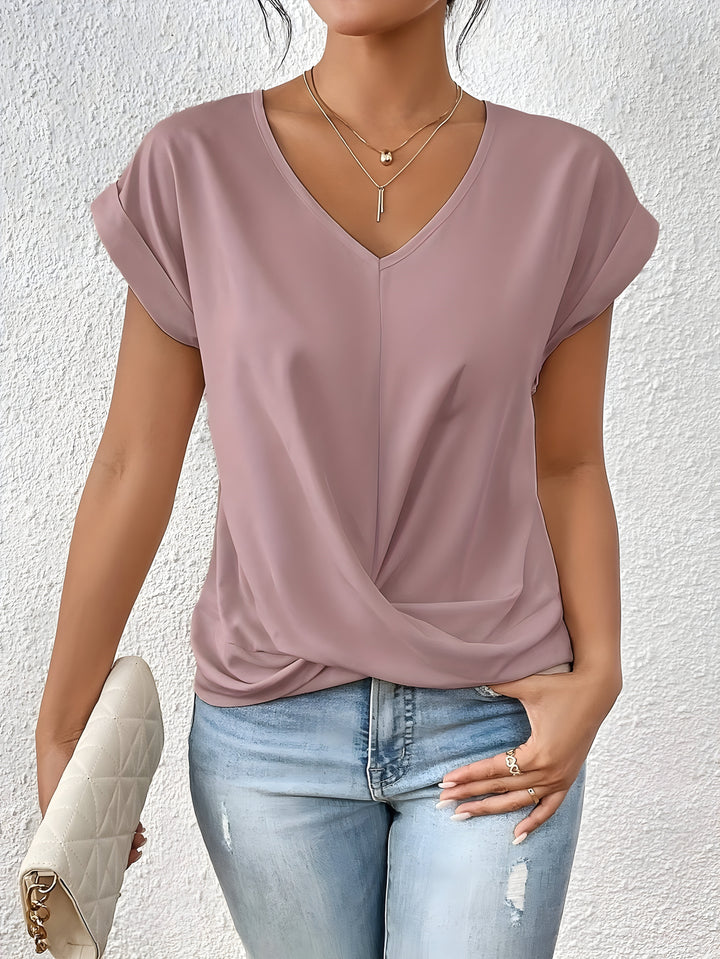 Violet | Twist Front V-Neck Top