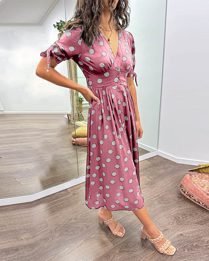 Hannah™ | Elegant Polka Dot Dress