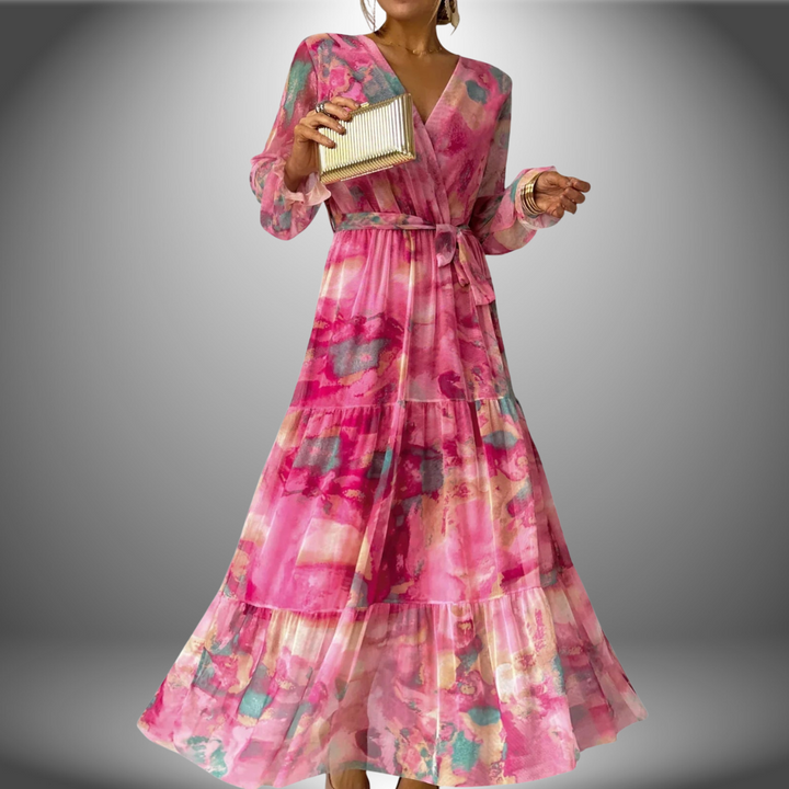 Emma - Floral Print Wrap Maxi Dress