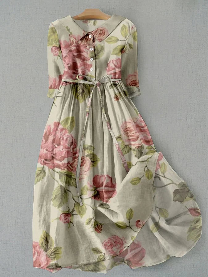 Alice® - Vintage Dress with Ties and Floral Print