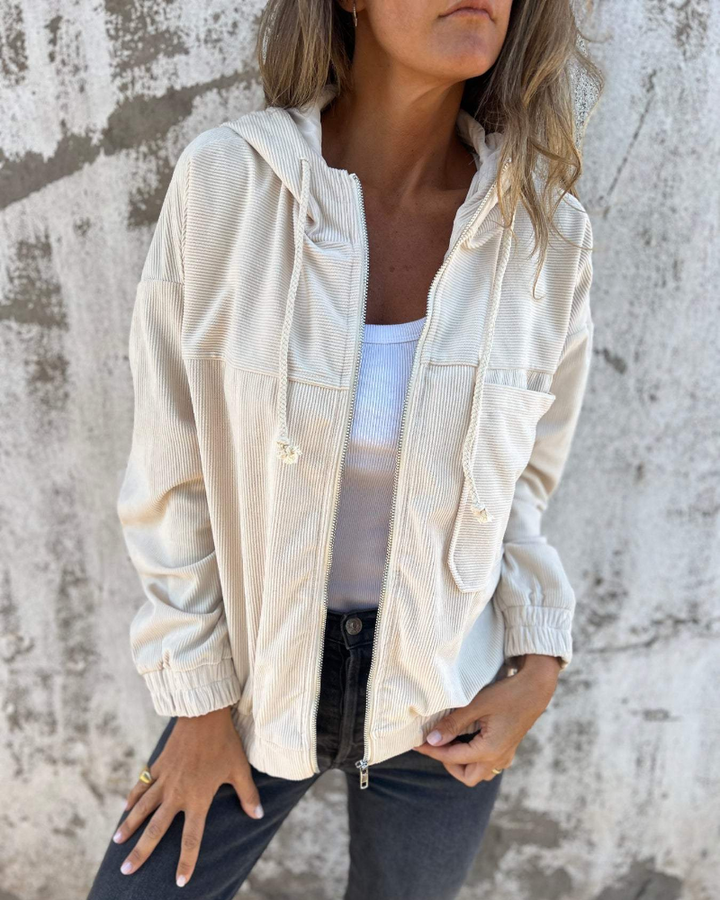 Poppy | Corduroy Hooded Jacket with Zip