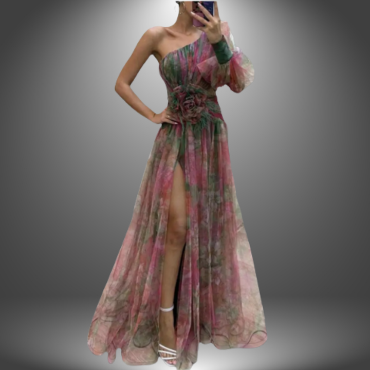 Lily - Elegant One-Shoulder Tie-Dye Party Dress