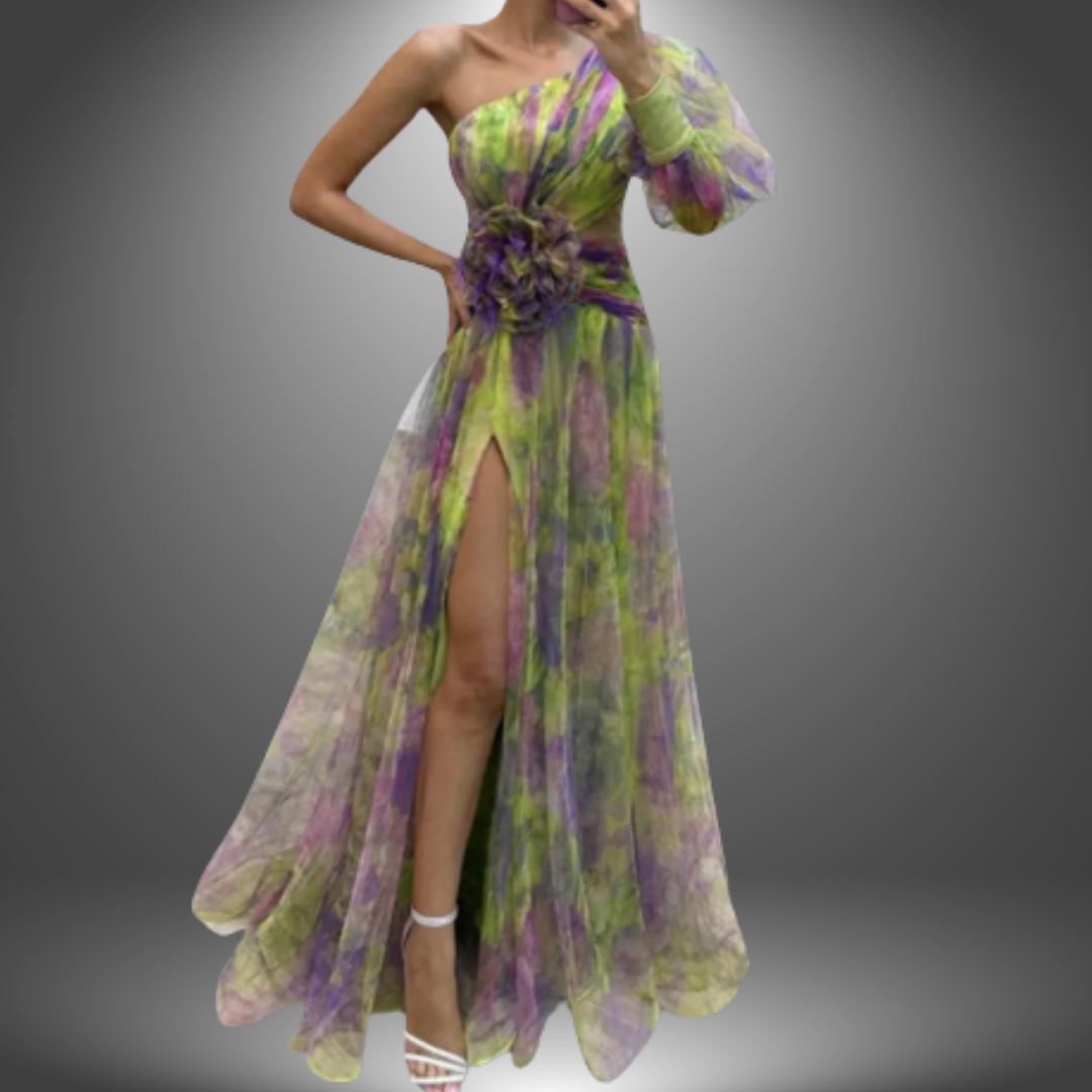 Lily - Elegant One-Shoulder Tie-Dye Party Dress