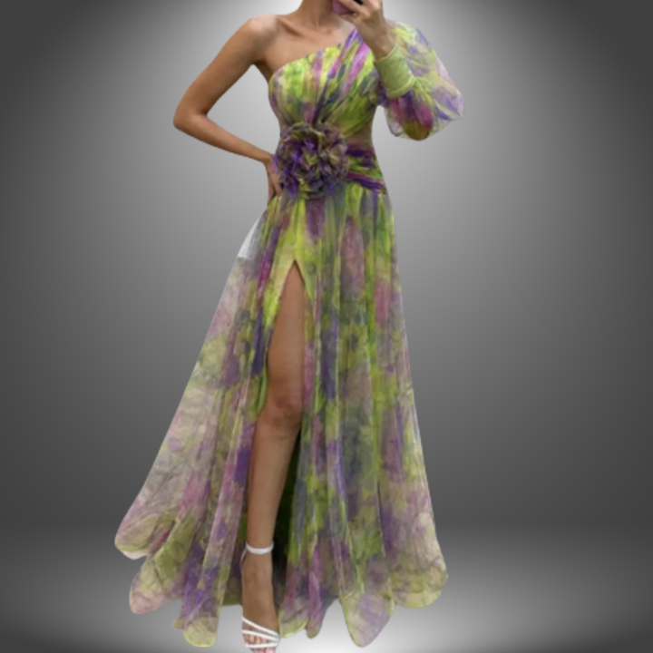 Lily - Elegant One-Shoulder Tie-Dye Party Dress