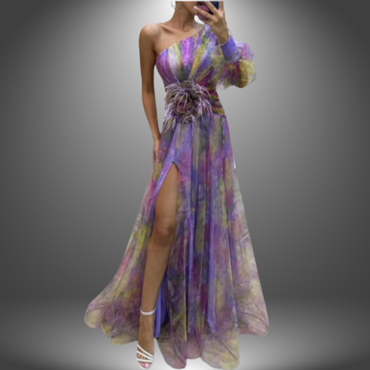 Lily - Elegant One-Shoulder Tie-Dye Party Dress