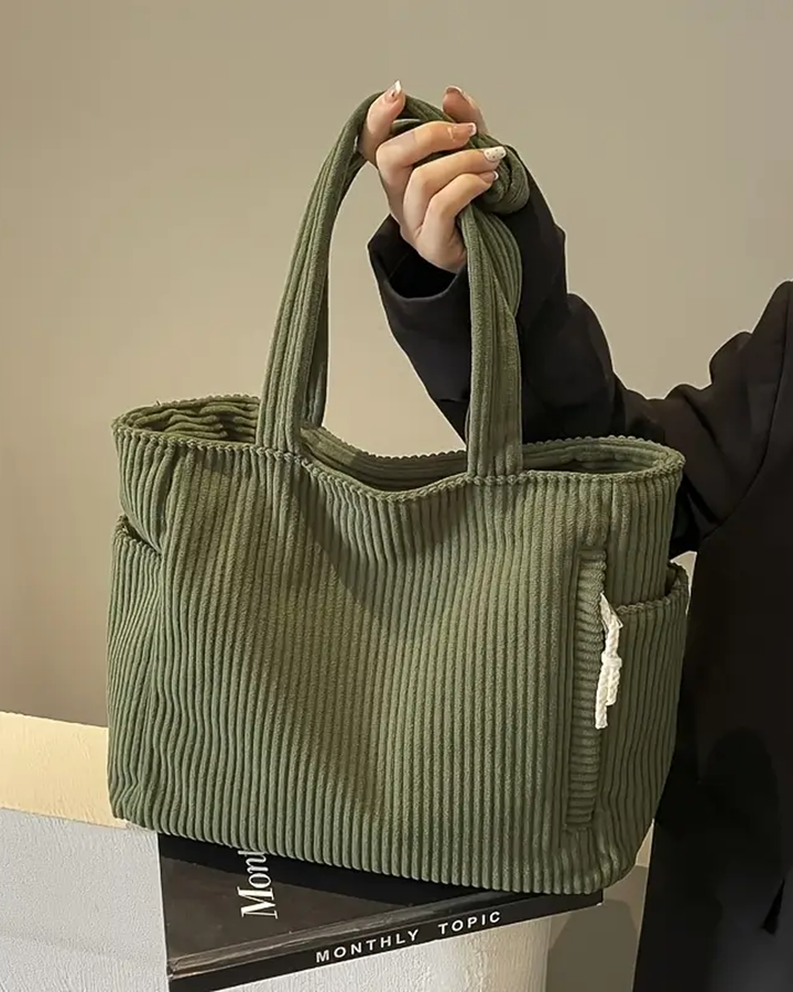 Arabella – Ribbed Tote Bag with Cord Detail