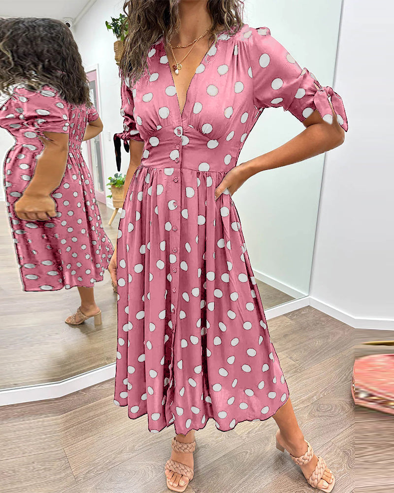 Hannah™ | Elegant Polka Dot Dress