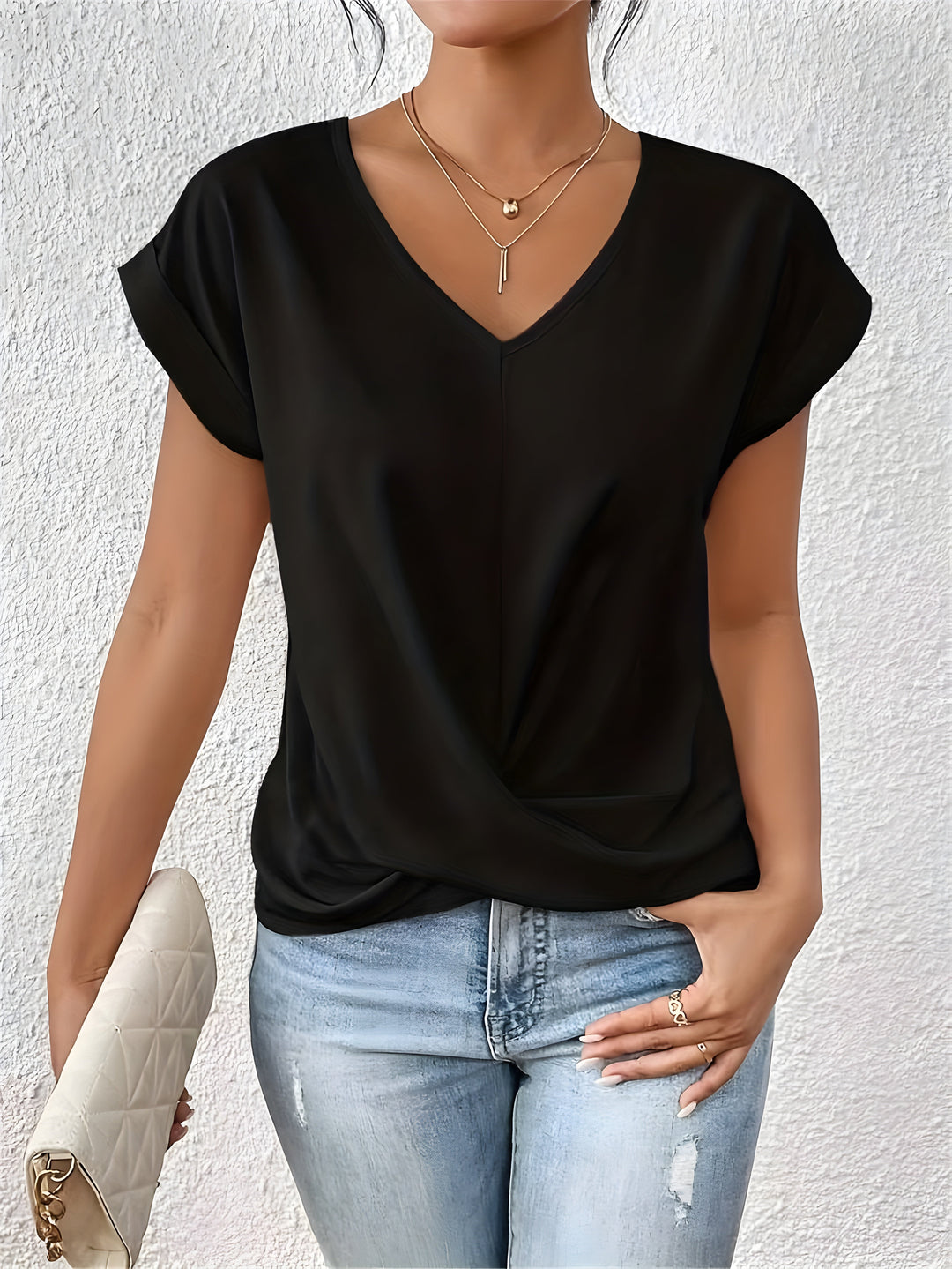 Violet | Twist Front V-Neck Top