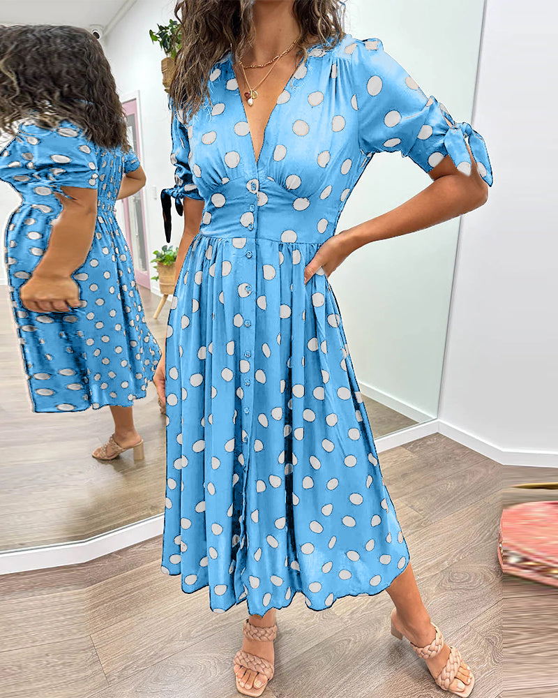 Hannah™ | Elegant Polka Dot Dress