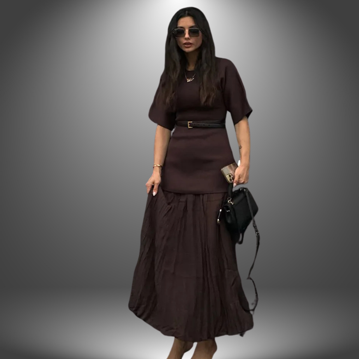 Emily - Elegant Spliced Knitted Long Dress