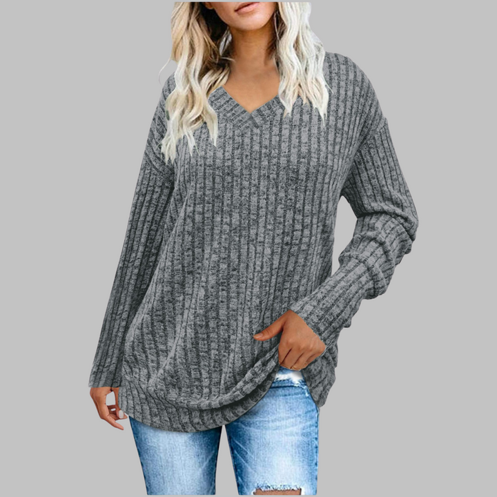Sophia – Comfy V-Neck Long Sleeve Top