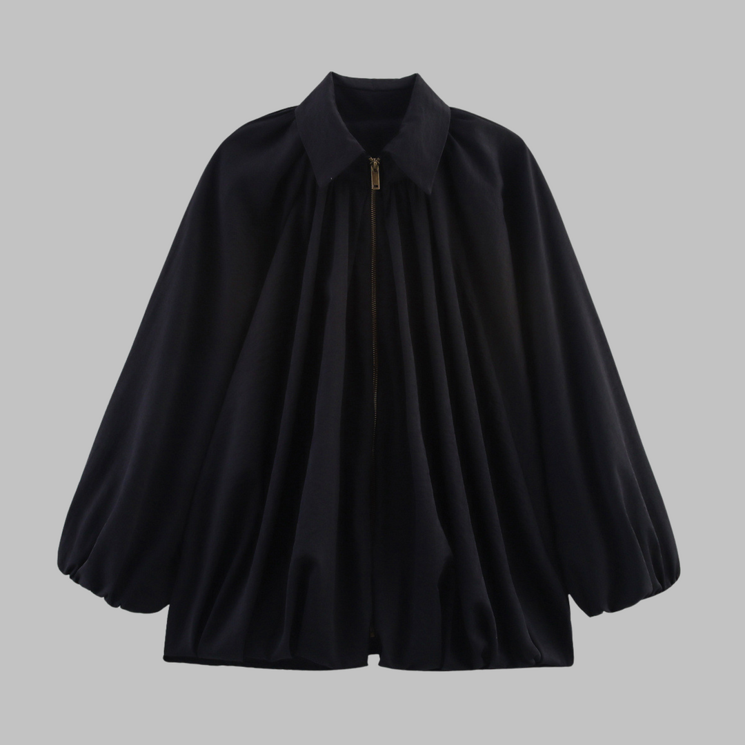 Lynda™ - Oversized Batwing Sleeve Bomber Jacket