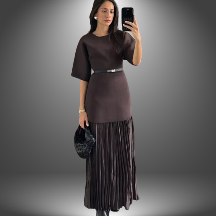 Emily - Elegant Spliced Knitted Long Dress