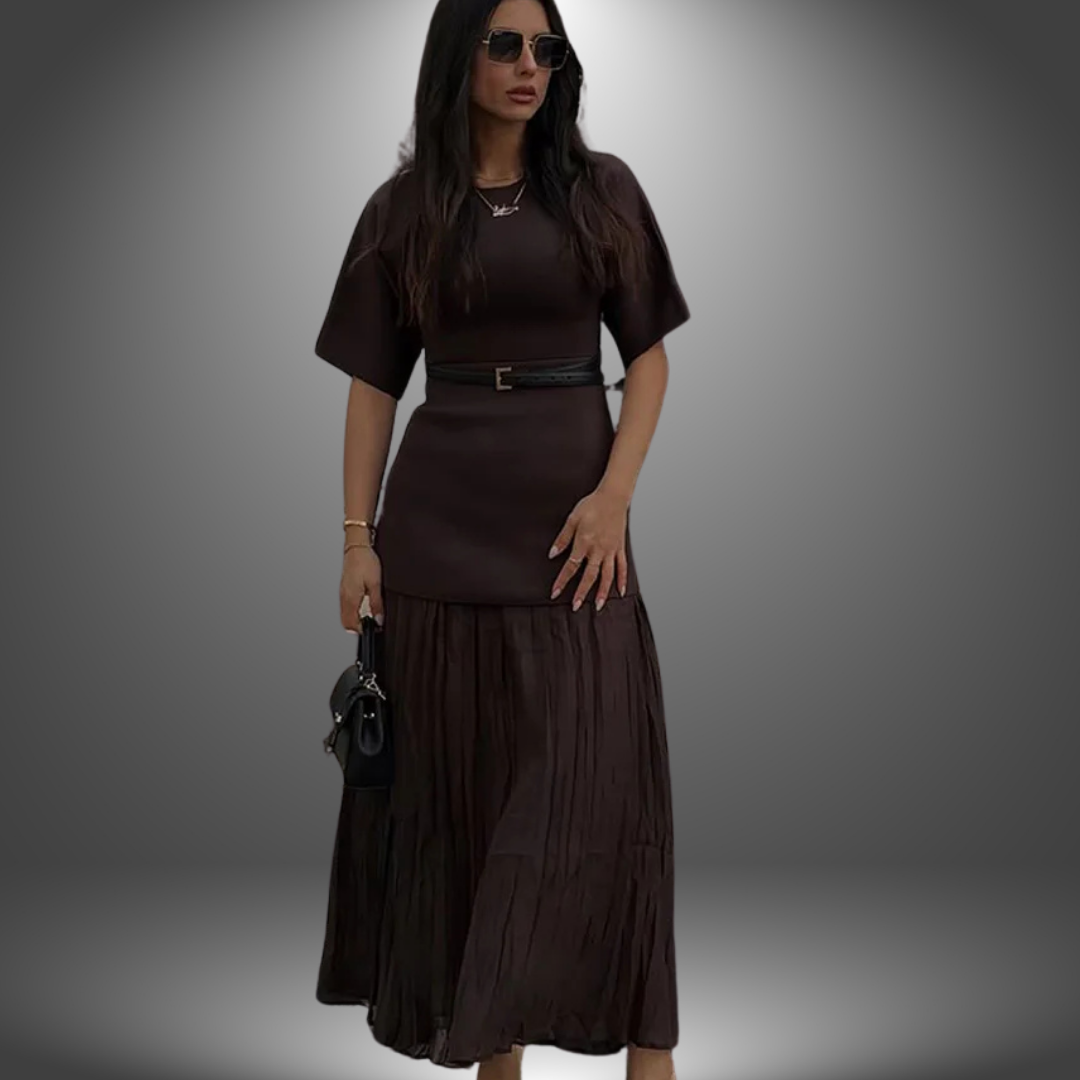 Emily - Elegant Spliced Knitted Long Dress