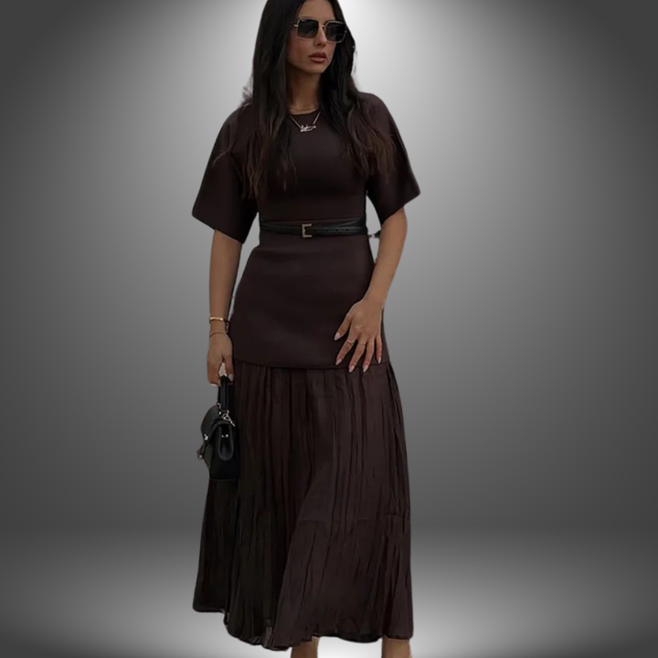 Emily - Elegant Spliced Knitted Long Dress