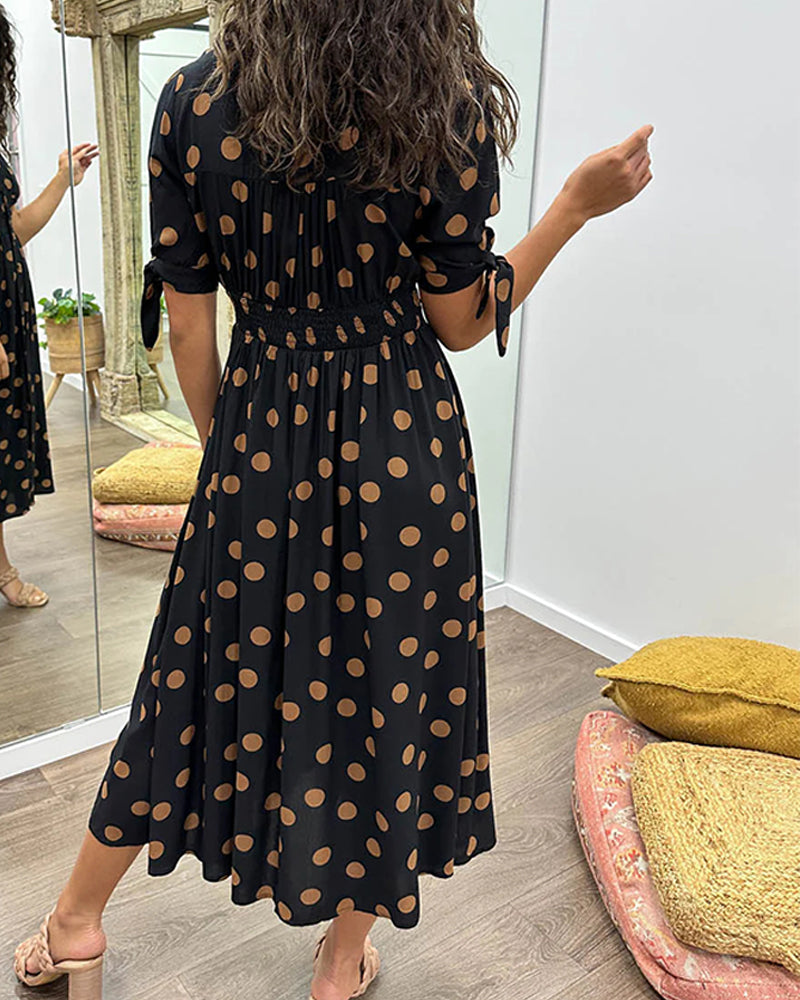 Hannah™ | Elegant Polka Dot Dress