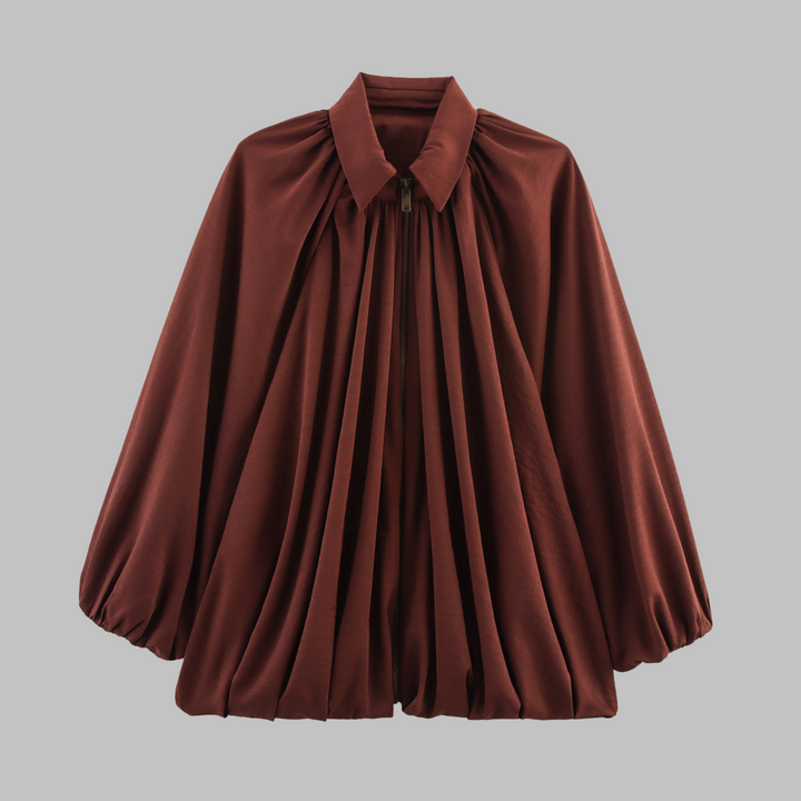 Lynda™ - Oversized Batwing Sleeve Bomber Jacket