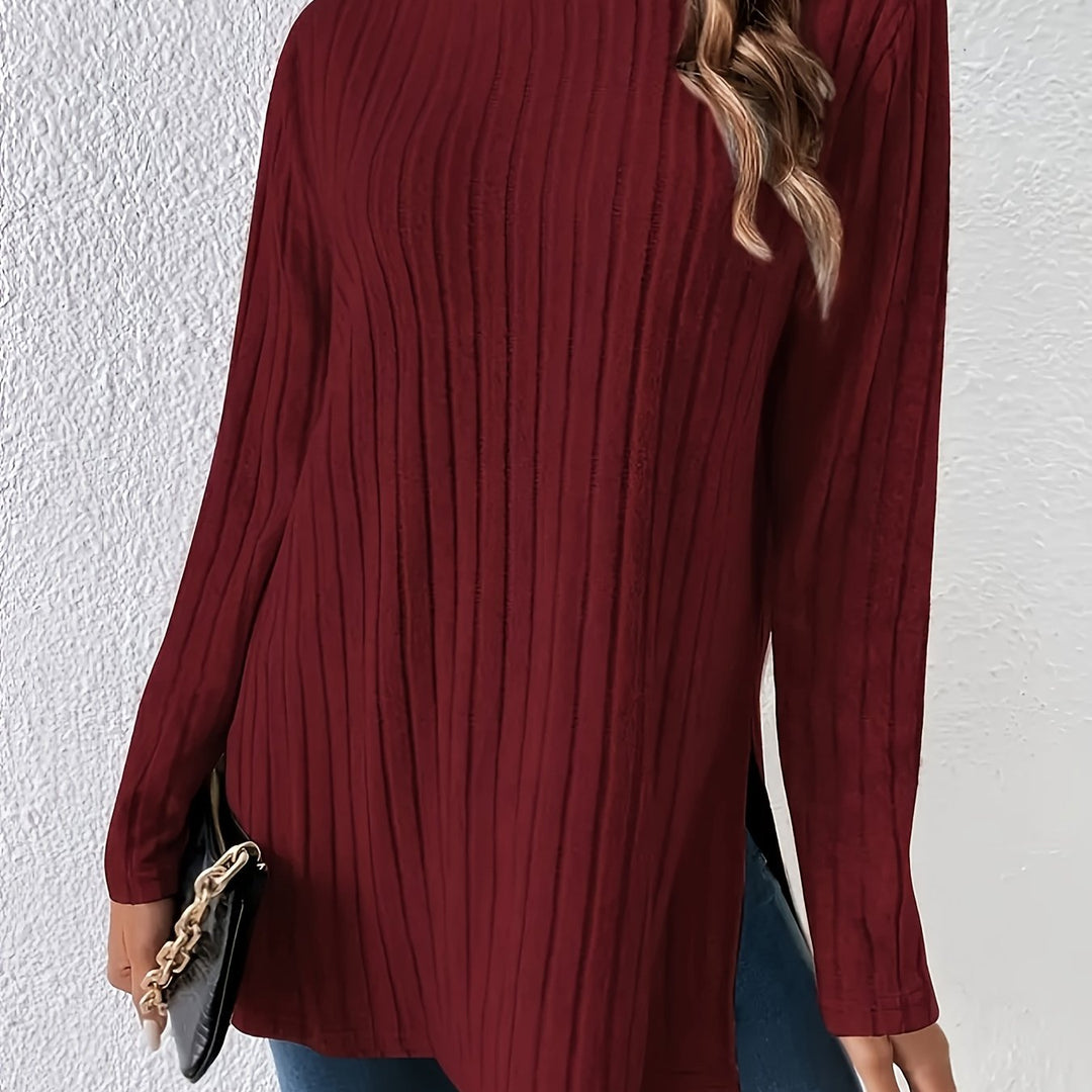 Charlotte - Crew Neck Ribbed T-Shirt