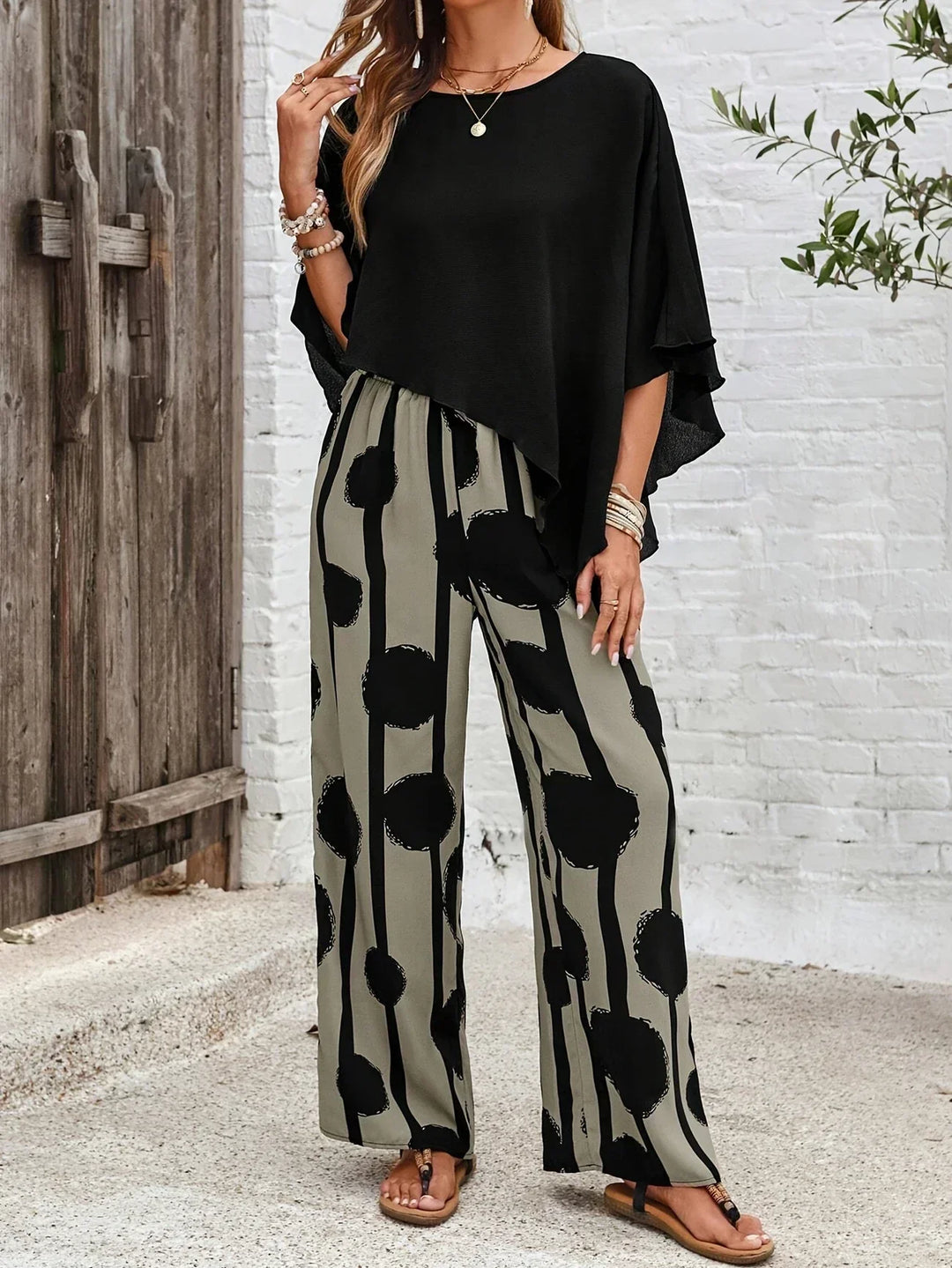 Jill - Comfortable Elastic Waist Two-Piece Set