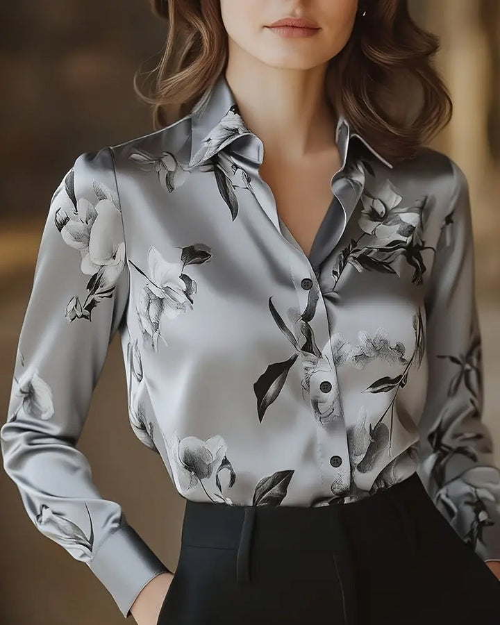 Odette | Retro Floral Print Shirt